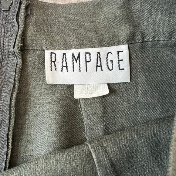 Vintage 90s Rampage Olive Green Mini Skirt Size 9 High Waist Made in USA - Picture 6 of 9